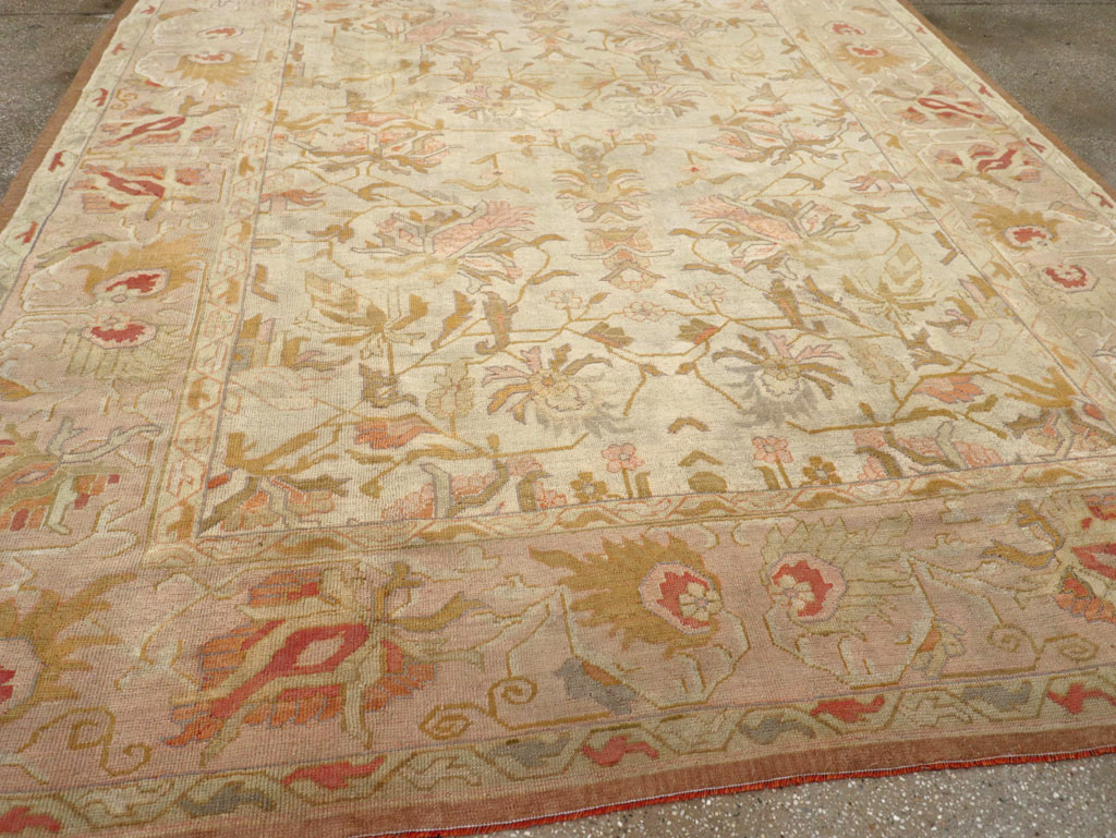 Antique Turkish Oushak Room Size Carpet, No.31192 - Galerie Shabab