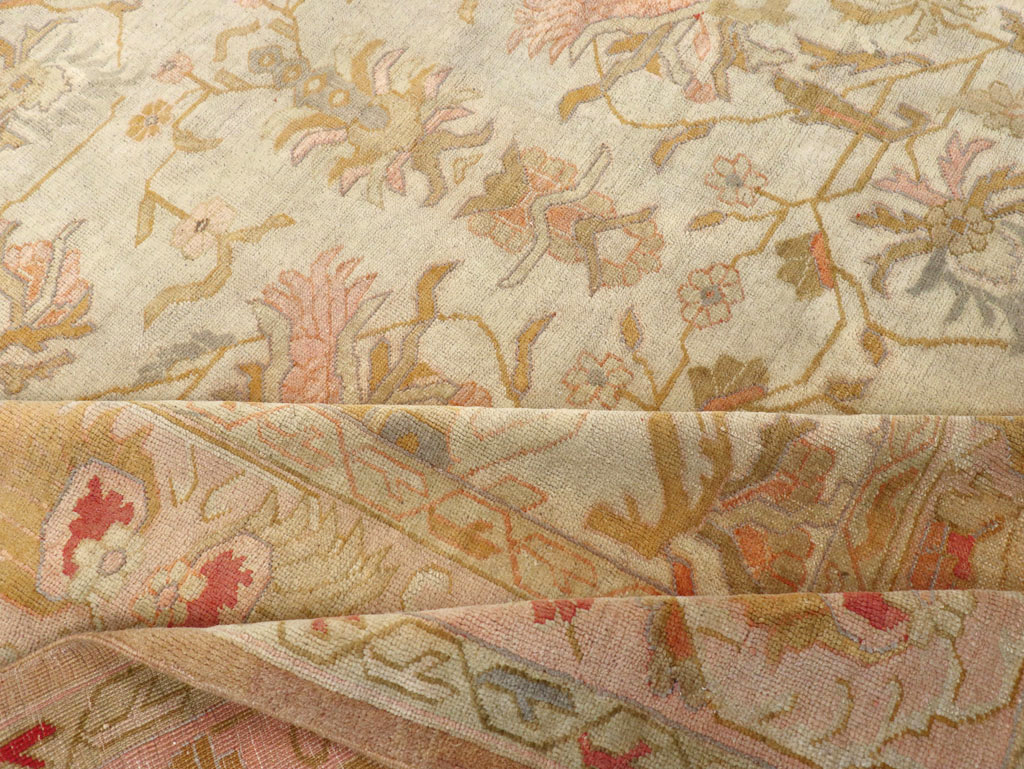 Antique Turkish Oushak Room Size Carpet, No.31192 - Galerie Shabab