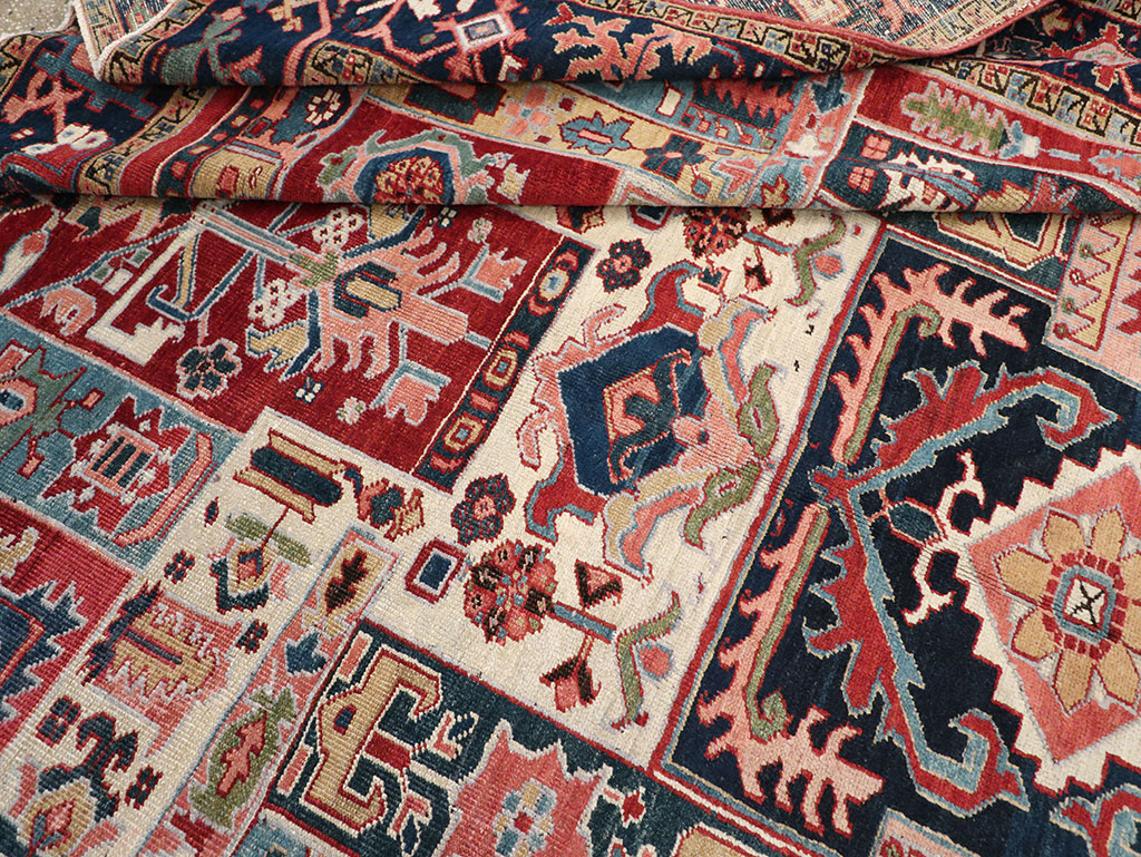 Antique Persian Heriz Room Size Carpet, No.31196 - Galerie Shabab