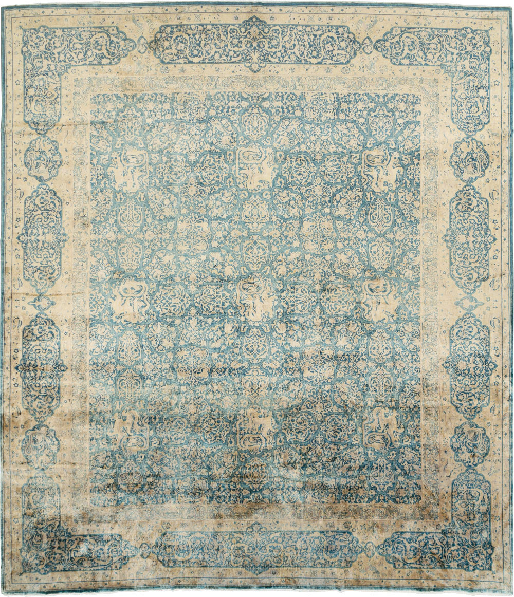 Antique Indian Lahore Large Square Carpet, No.31197 - Galerie Shabab