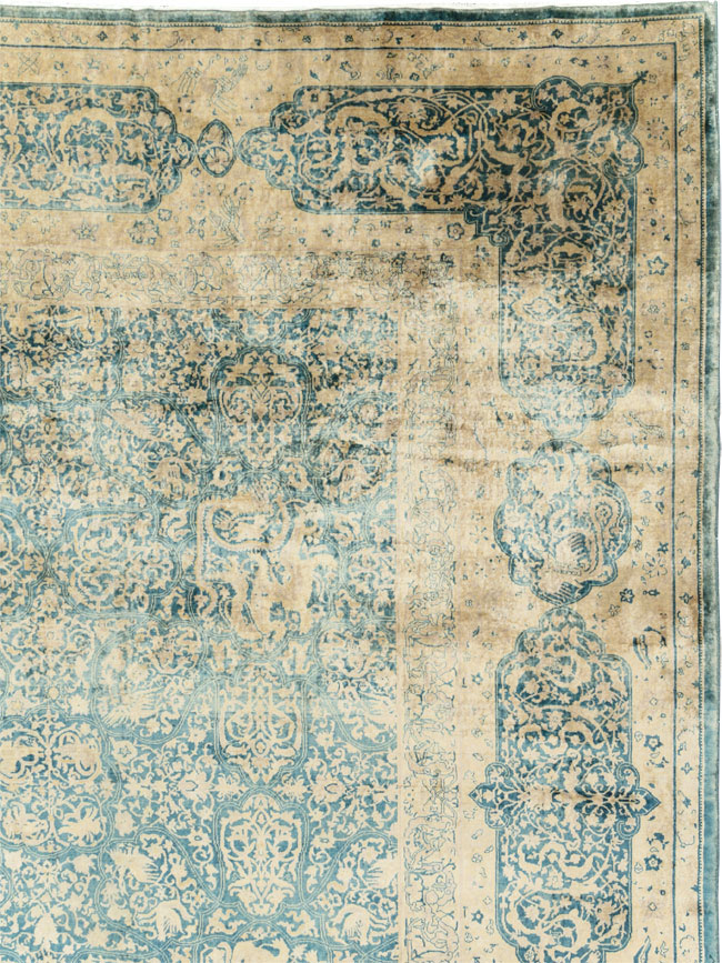 Antique Indian Lahore Large Square Carpet, No.31197 - Galerie Shabab
