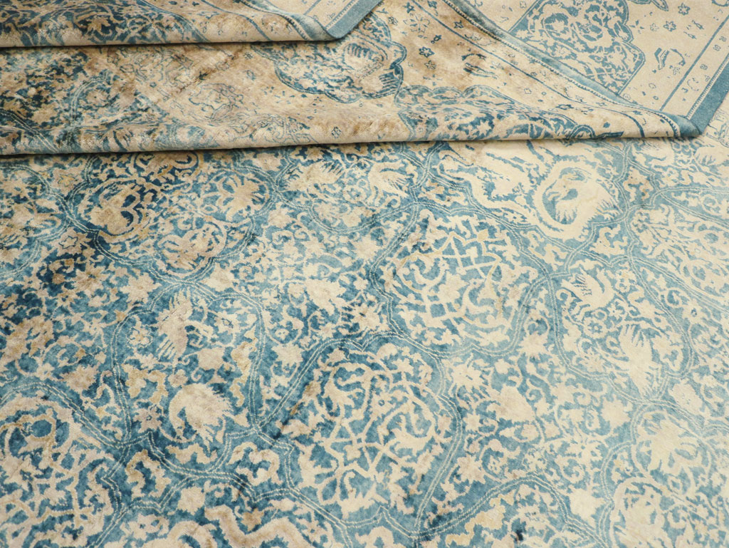 Antique Indian Lahore Large Square Carpet, No.31197 - Galerie Shabab