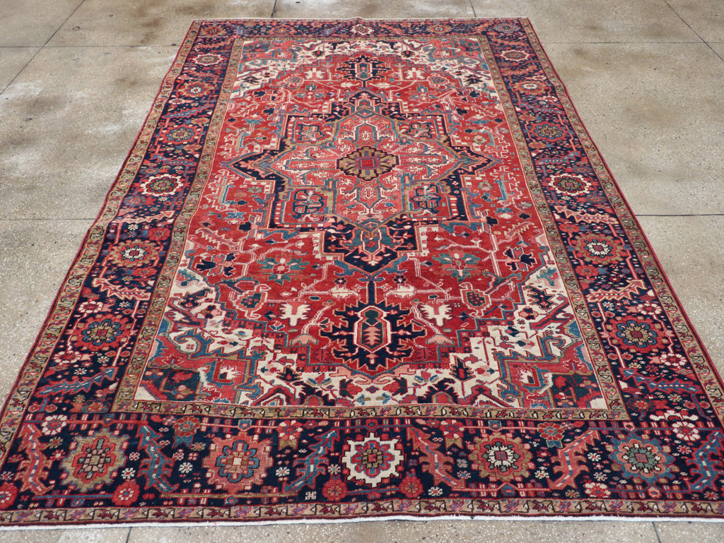 Antique Persian Heriz Room Size Carpet, No.31205 - Galerie Shabab