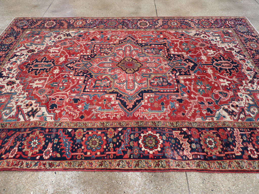 Antique Persian Heriz Room Size Carpet, No.31205 - Galerie Shabab