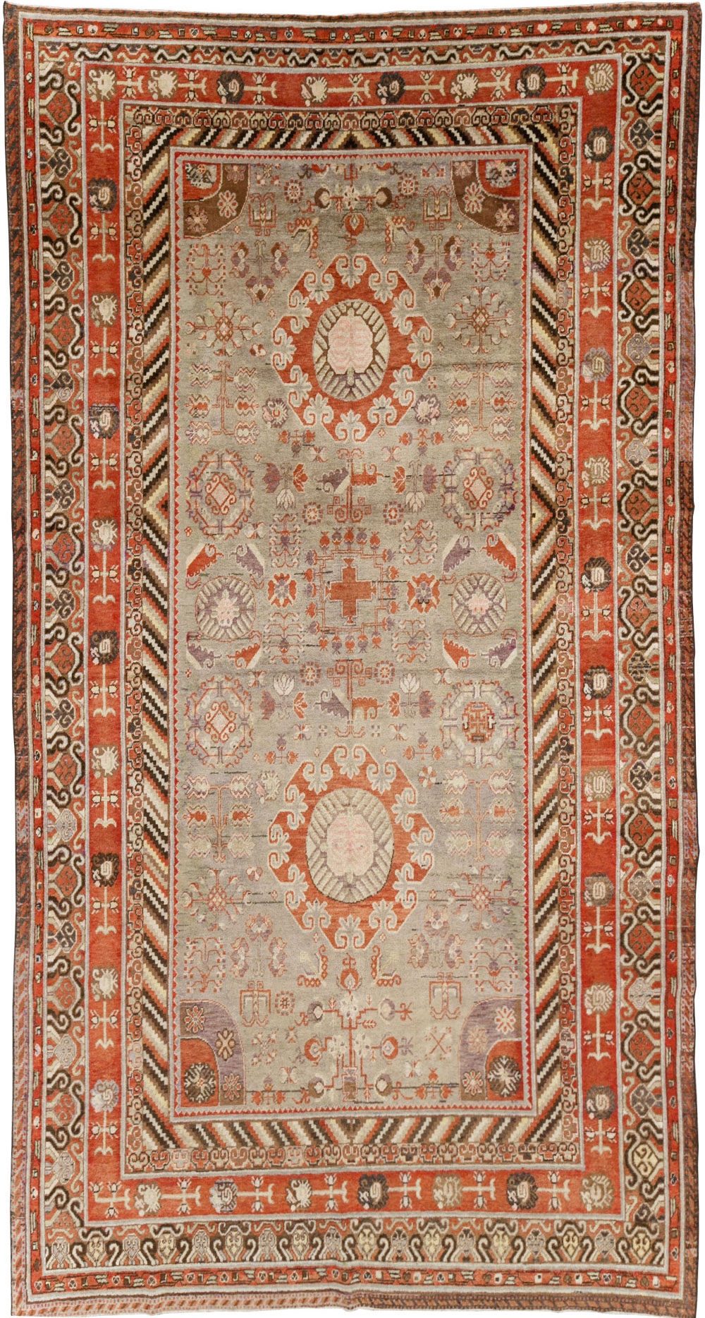 Antique East Turkestan Khotan Large Gallery Carpet, No.31209 - Galerie Shabab