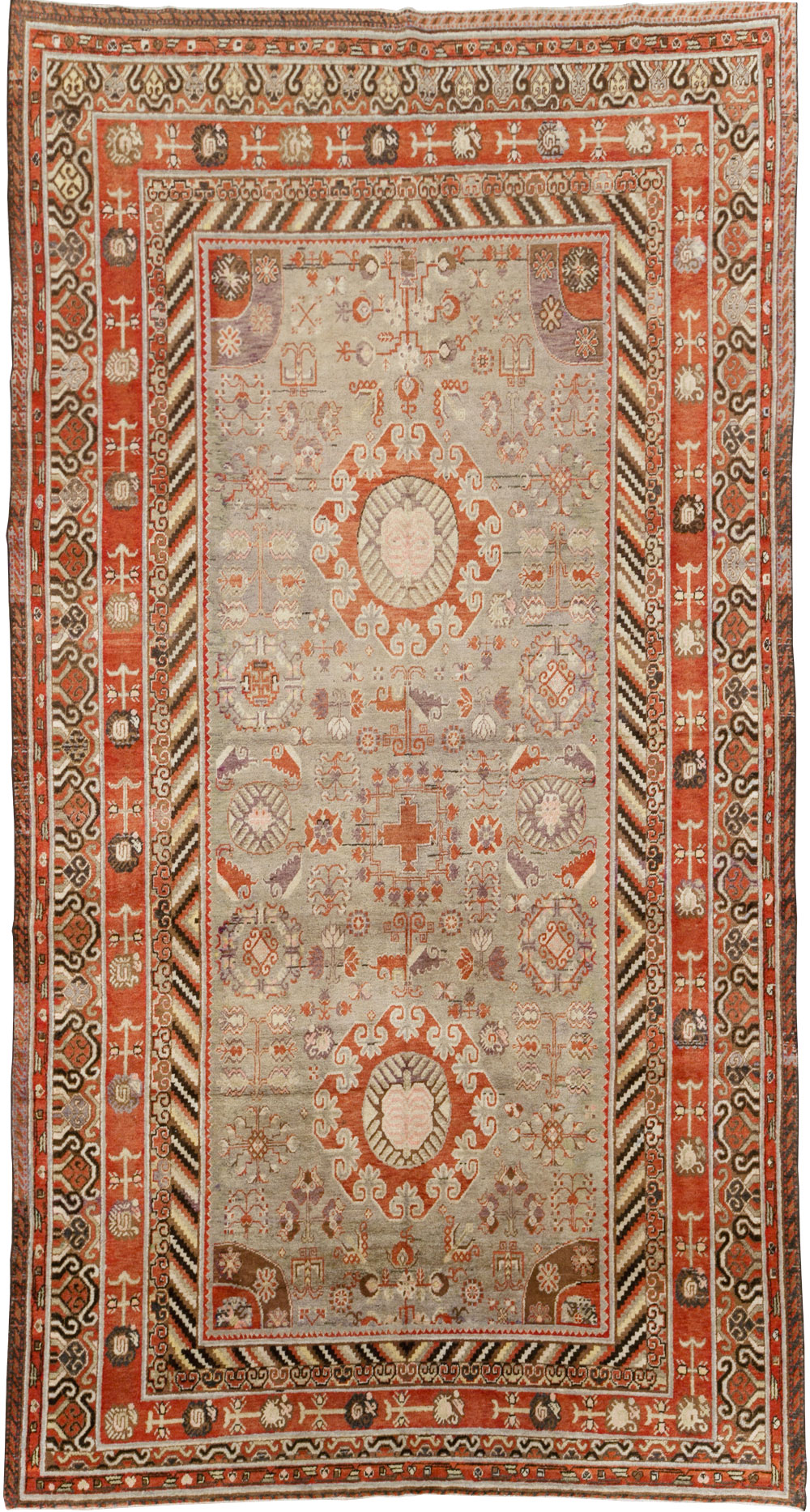 Antique East Turkestan Khotan Large Gallery Carpet, No.31209 - Galerie Shabab