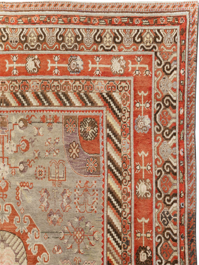 Antique East Turkestan Khotan Large Gallery Carpet, No.31209 - Galerie Shabab