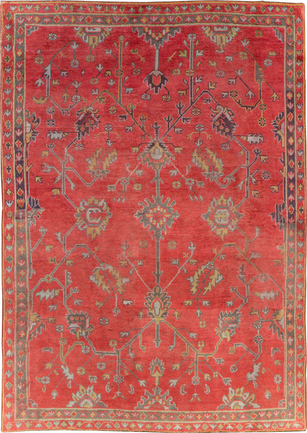 Antique Turkish Oushak Carpet, No.31212 - Galerie Shabab