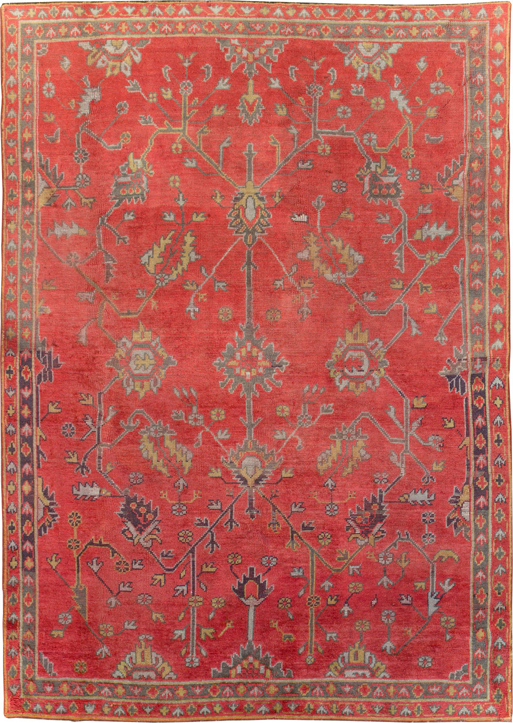 Antique Turkish Oushak Carpet, No.31212 - Galerie Shabab