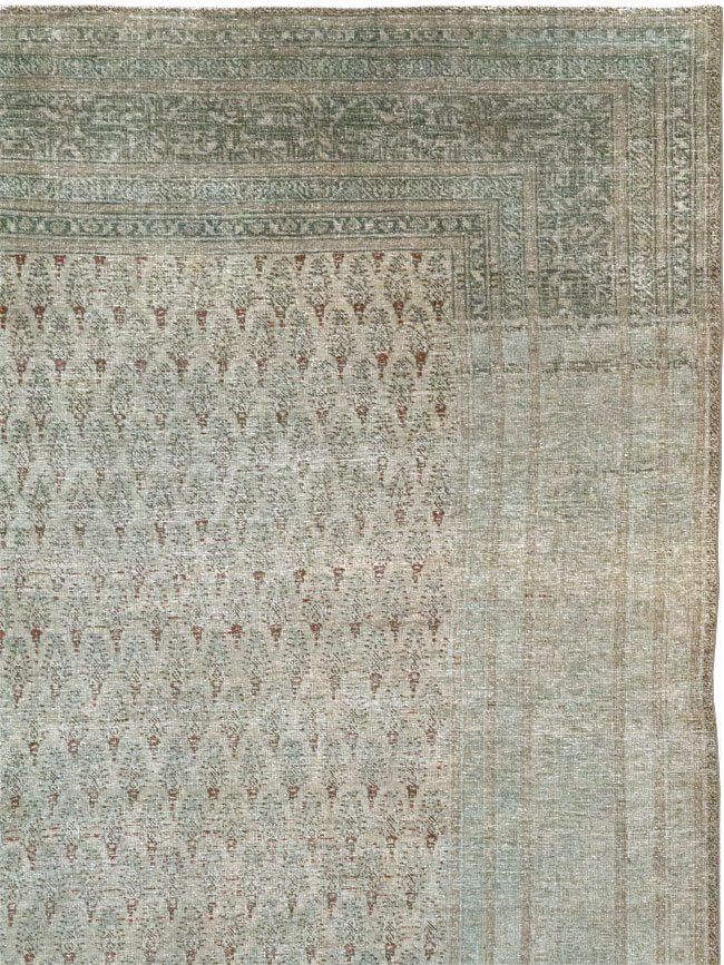 Distressed Antique Persian Tabriz Room Size Carpet, No.31213 - Galerie Shabab
