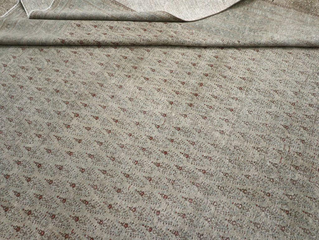 Distressed Antique Persian Tabriz Room Size Carpet, No.31213 - Galerie Shabab