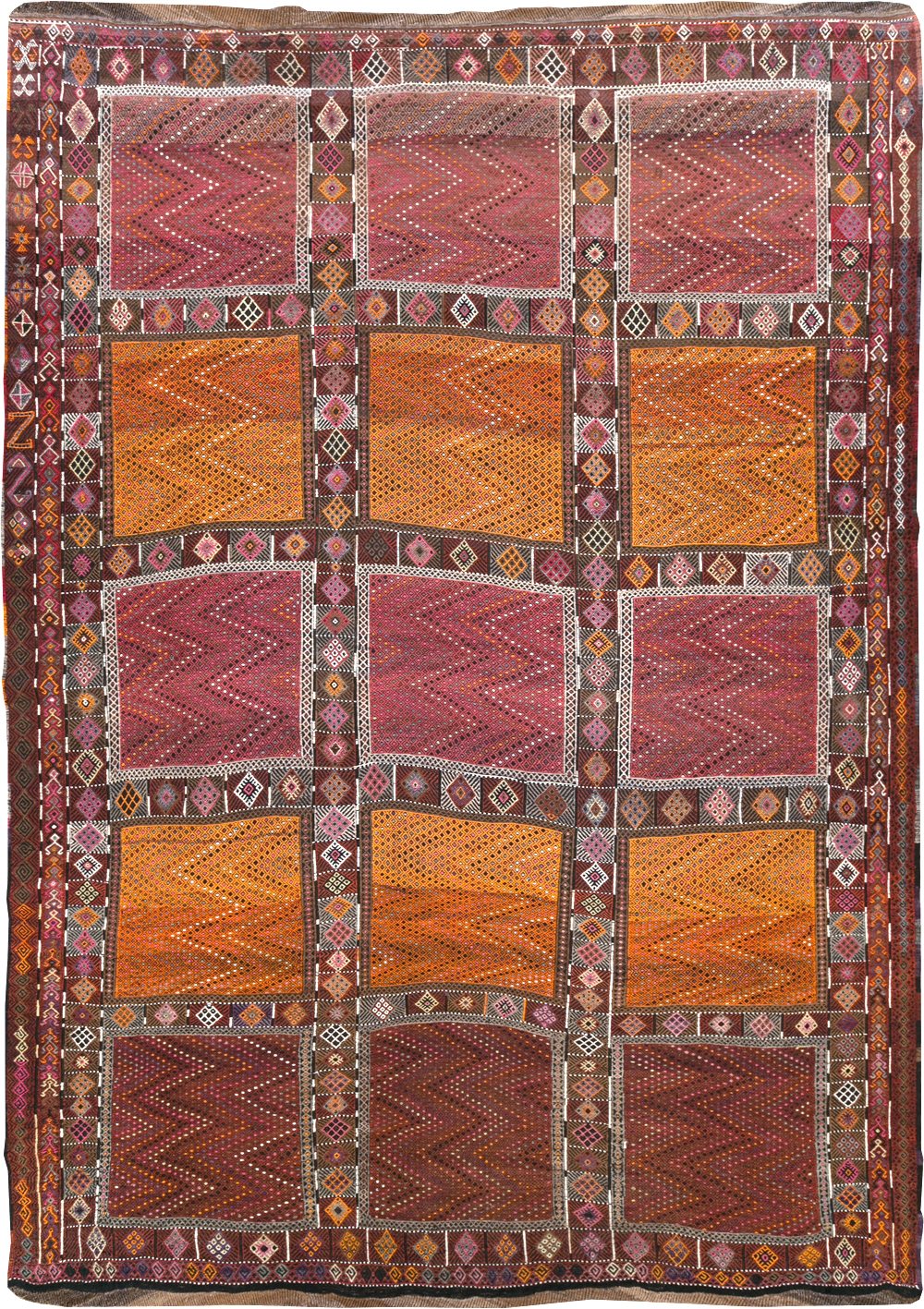 Vintage Turkish Flatweave Kilim Large Carpet, No.31222 - Galerie Shabab