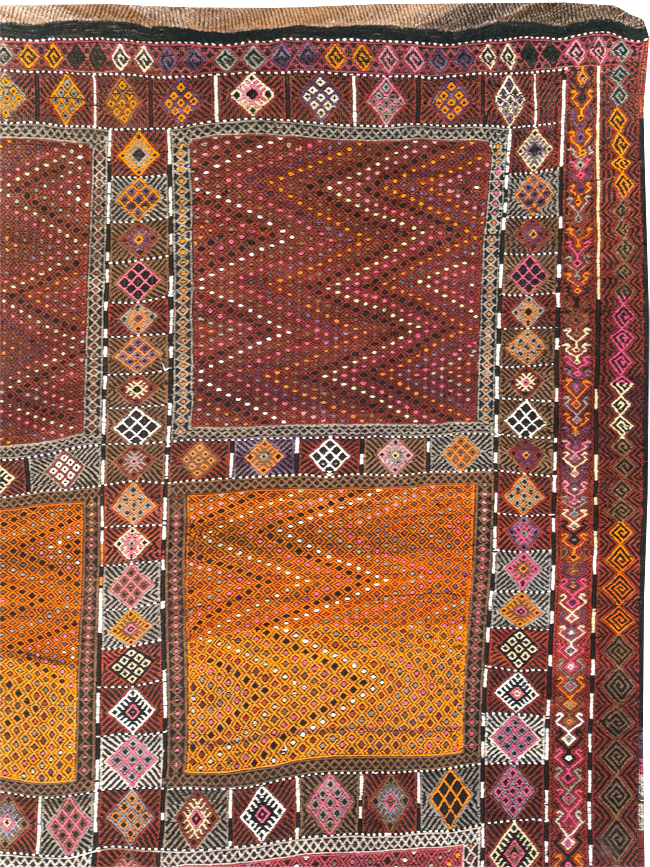 Vintage Turkish Flatweave Kilim Large Carpet, No.31222 - Galerie Shabab