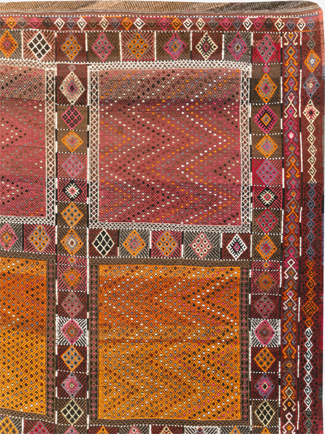Vintage Turkish Flatweave Kilim Large Carpet, No.31222 - Galerie Shabab