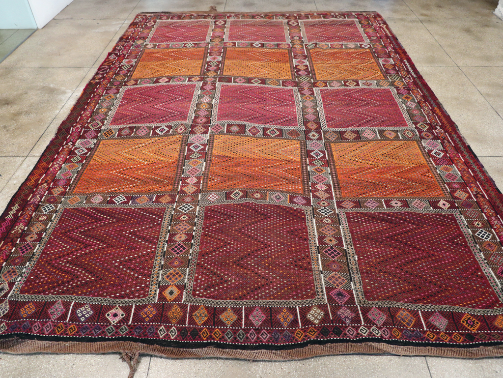 Vintage Turkish Flatweave Kilim Large Carpet, No.31222 - Galerie Shabab