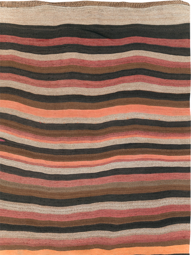 Vintage Turkish Flatweave Kilim Long Room Size Carpet, No.31223 - Galerie Shabab