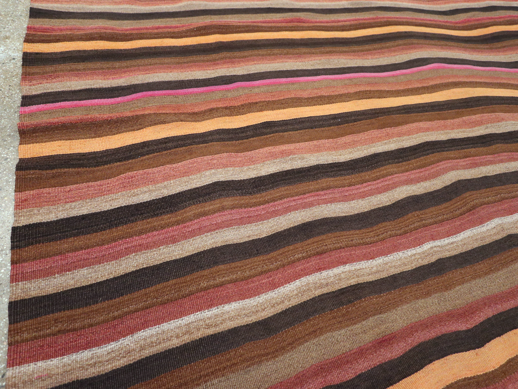 Vintage Turkish Flatweave Kilim Long Room Size Carpet, No.31223 - Galerie Shabab