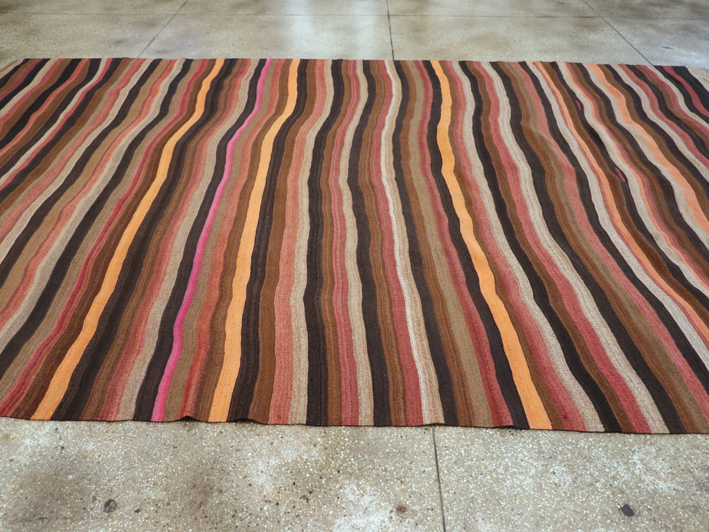 Vintage Turkish Flatweave Kilim Long Room Size Carpet, No.31223 - Galerie Shabab