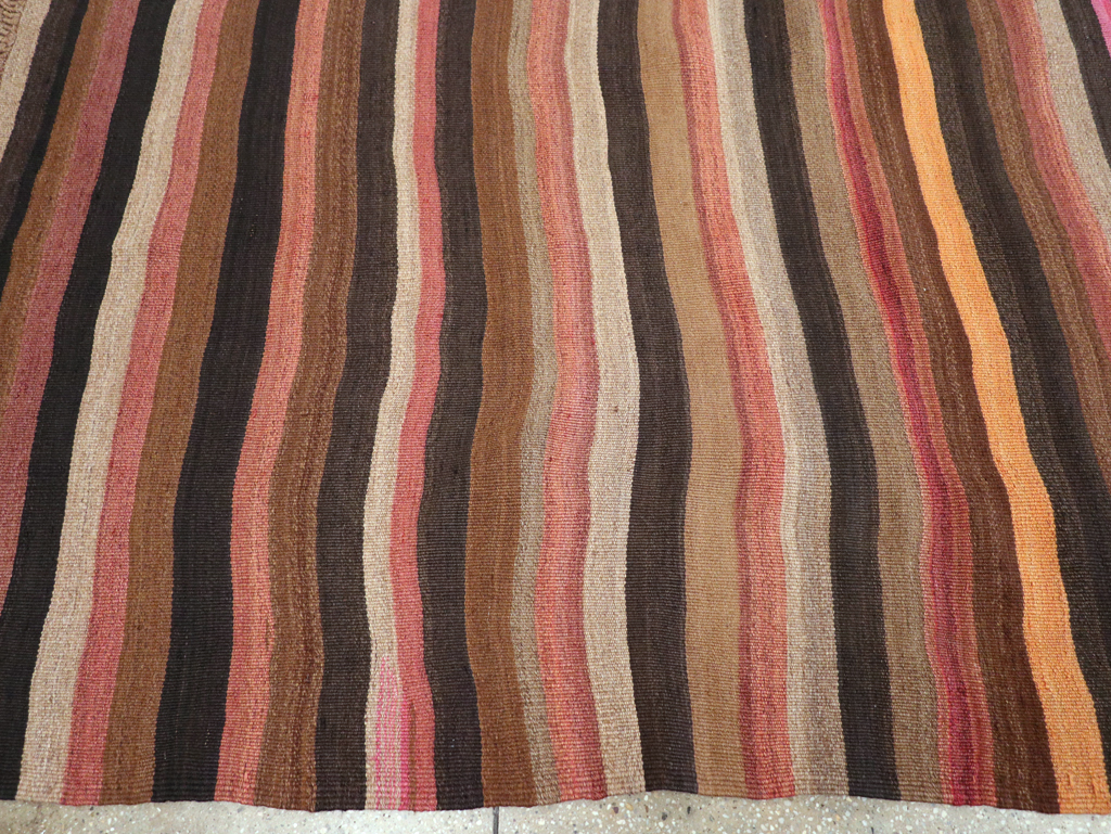 Vintage Turkish Flatweave Kilim Long Room Size Carpet, No.31223 - Galerie Shabab