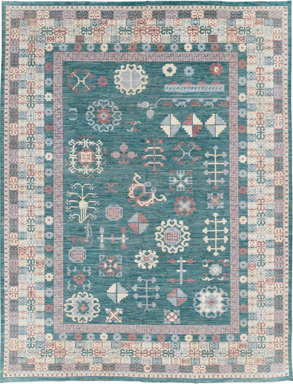 Contemporary East Turkestan Khotan Room Size Carpet, No.31236 - Galerie Shabab