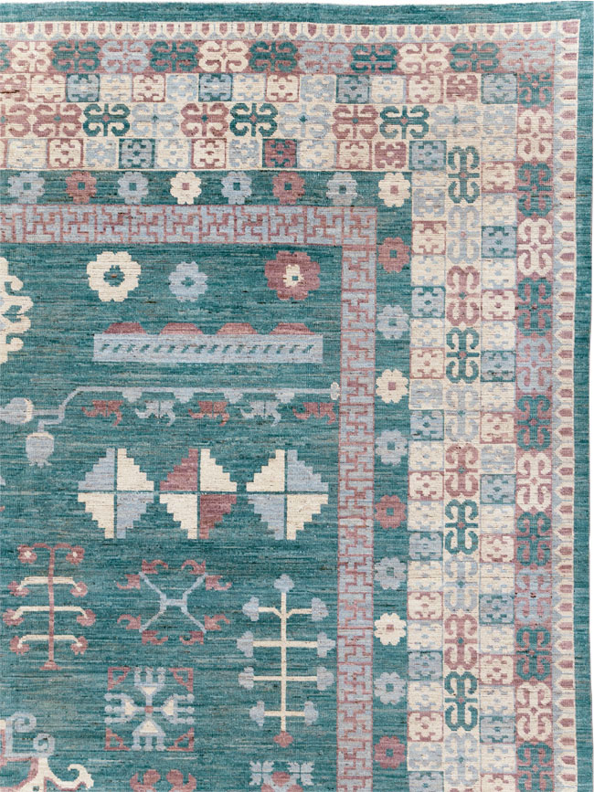 Contemporary East Turkestan Khotan Room Size Carpet, No.31236 - Galerie Shabab