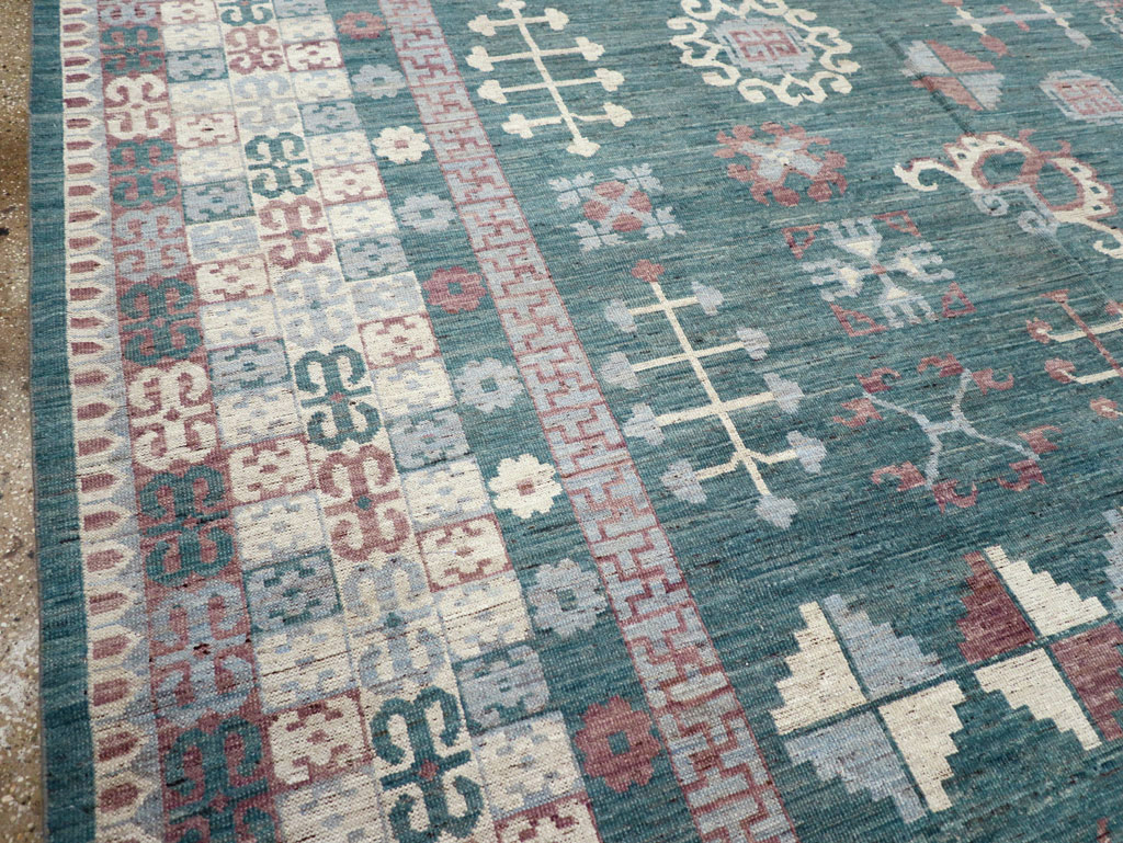 Contemporary East Turkestan Khotan Room Size Carpet, No.31236 - Galerie Shabab