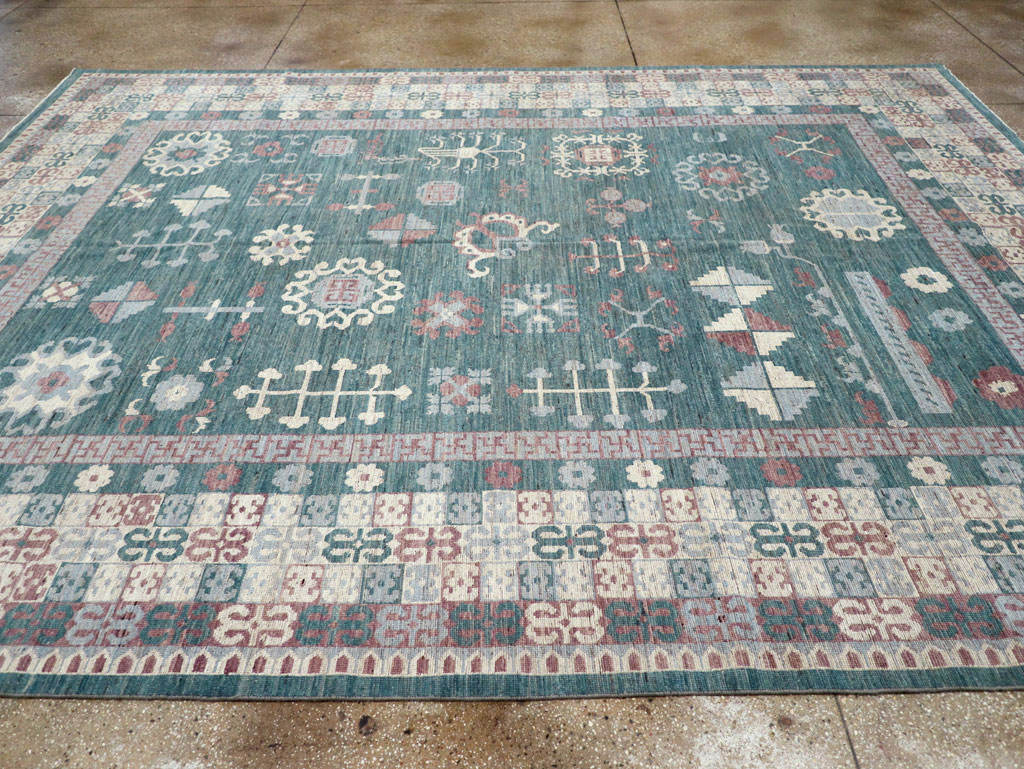 Contemporary East Turkestan Khotan Room Size Carpet, No.31236 - Galerie Shabab