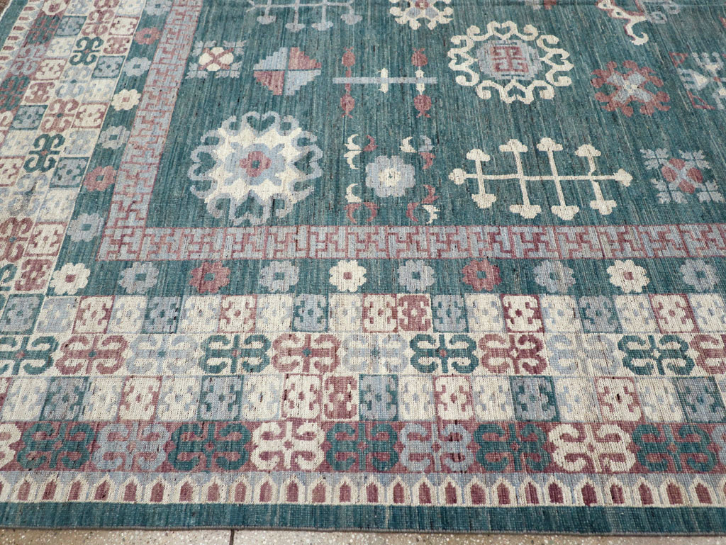 Contemporary East Turkestan Khotan Room Size Carpet, No.31236 - Galerie Shabab