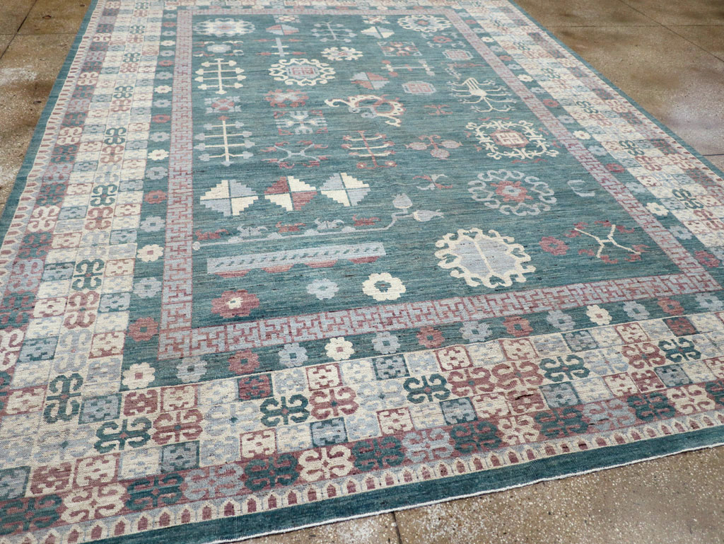 Contemporary East Turkestan Khotan Room Size Carpet, No.31236 - Galerie Shabab