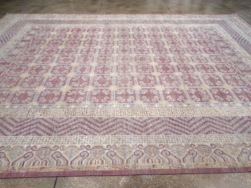 Contemporary East Turkestan Khotan Large Room Size Carpet, No.31239 - Galerie Shabab