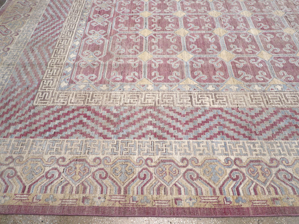 Contemporary East Turkestan Khotan Large Room Size Carpet, No.31239 - Galerie Shabab