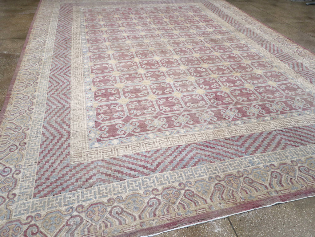 Contemporary East Turkestan Khotan Large Room Size Carpet, No.31239 - Galerie Shabab