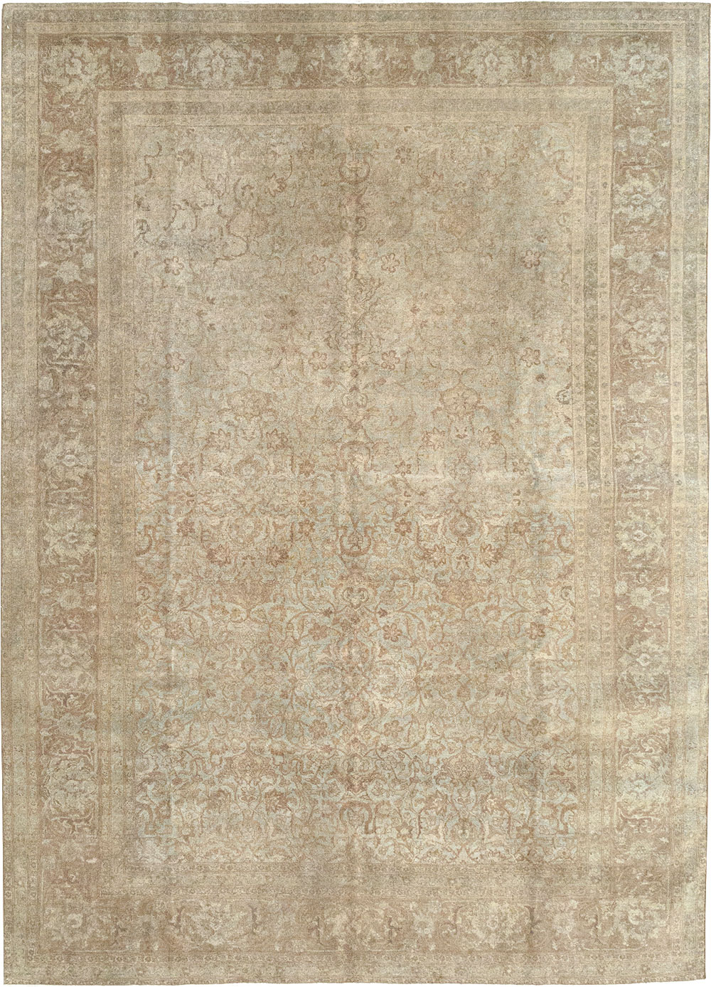 Vintage Persian Tabriz Accent Carpet, No.31246 - Galerie Shabab