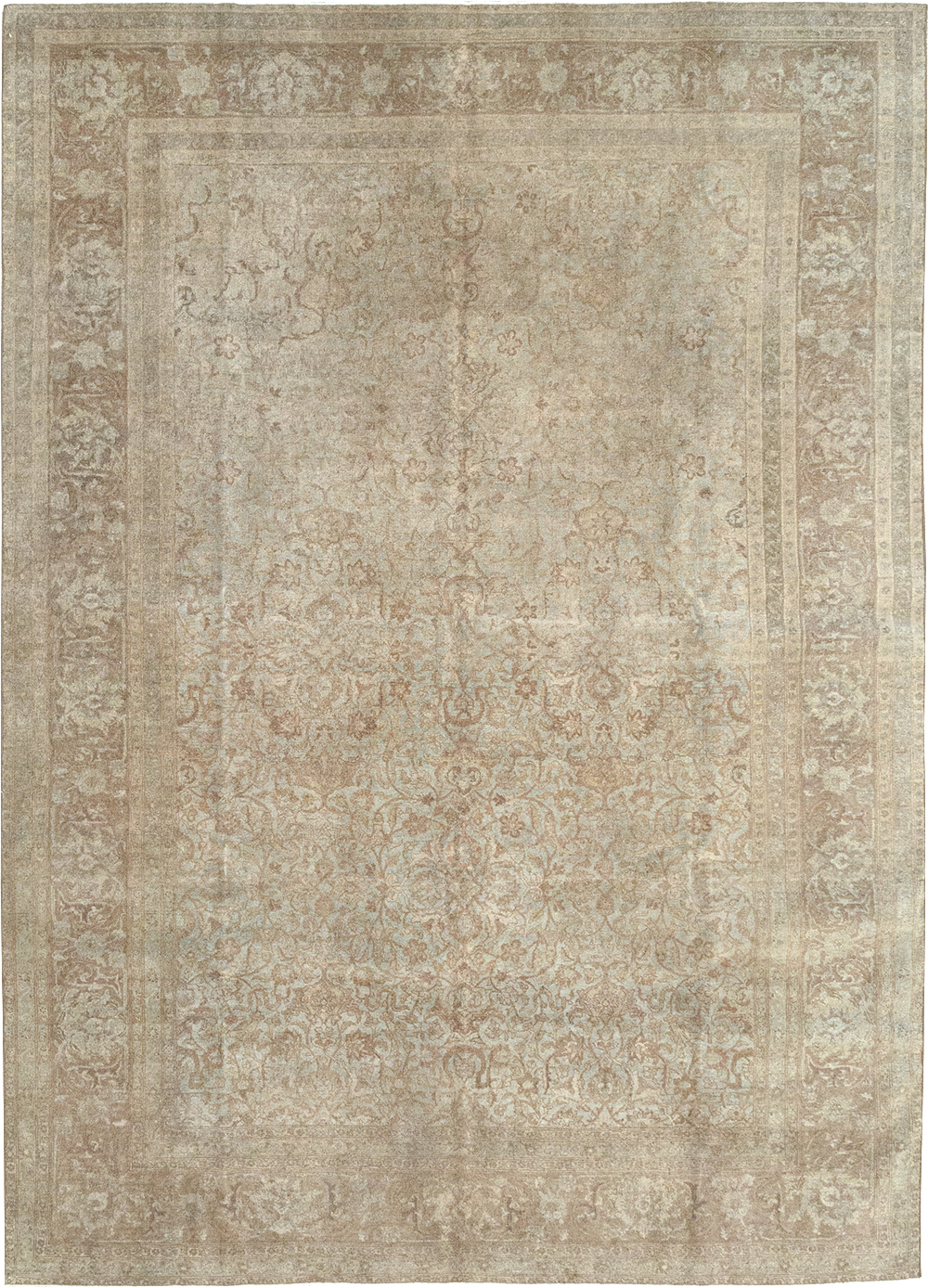 Vintage Persian Tabriz Accent Carpet, No.31246 - Galerie Shabab