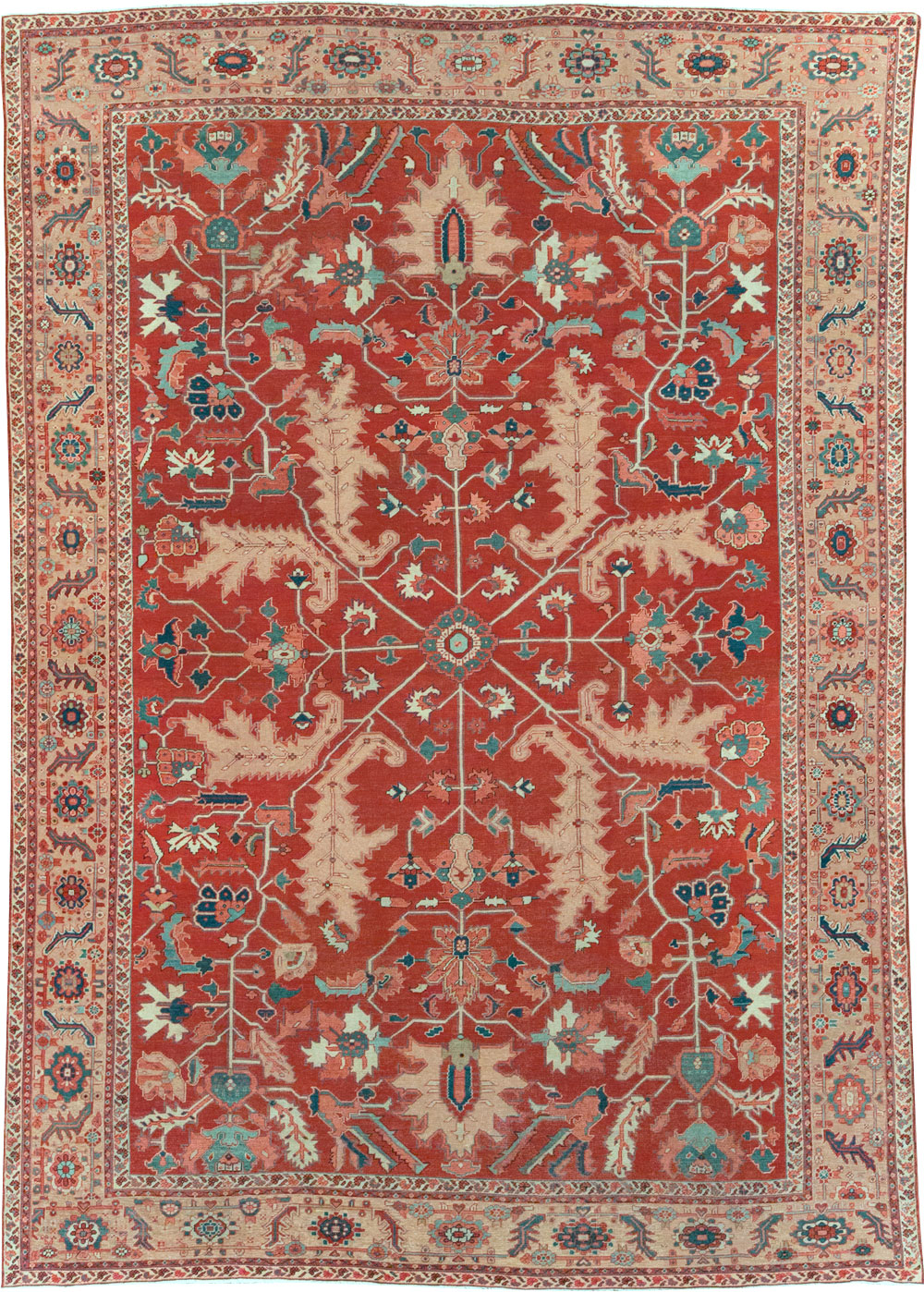 Antique Persian Heriz Room Size Carpet, No.31252 - Galerie Shabab