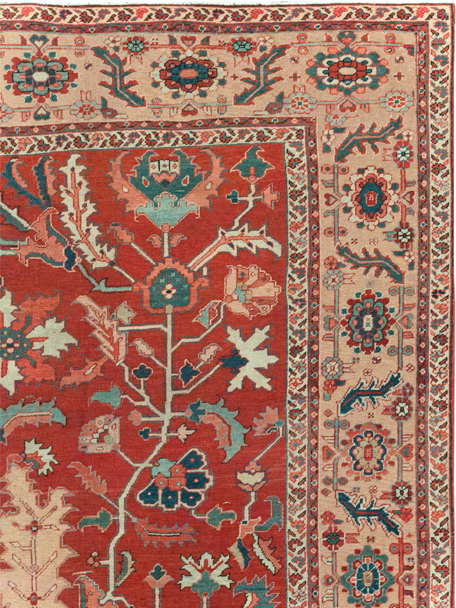 Antique Persian Heriz Room Size Carpet, No.31252 - Galerie Shabab