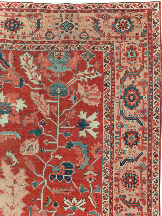Antique Persian Heriz Room Size Carpet, No.31252 - Galerie Shabab