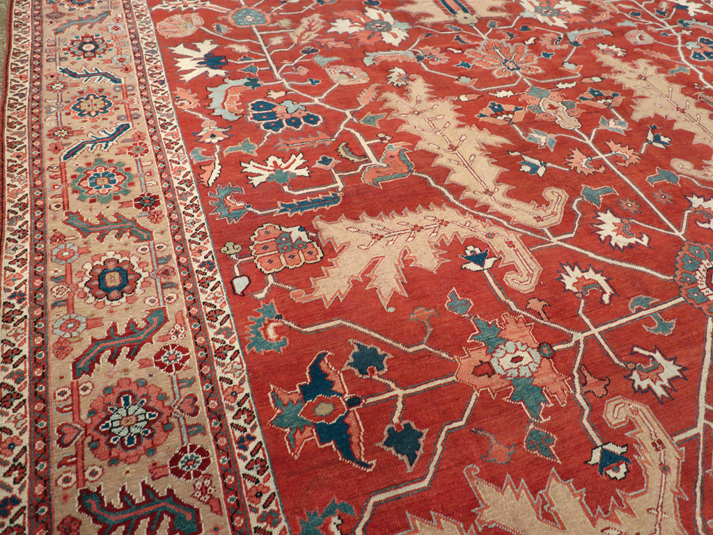 Antique Persian Heriz Room Size Carpet, No.31252 - Galerie Shabab