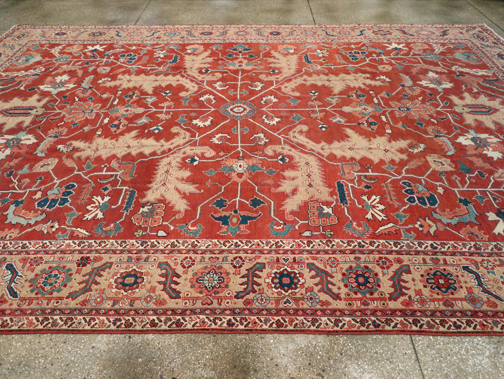 Antique Persian Heriz Room Size Carpet, No.31252 - Galerie Shabab