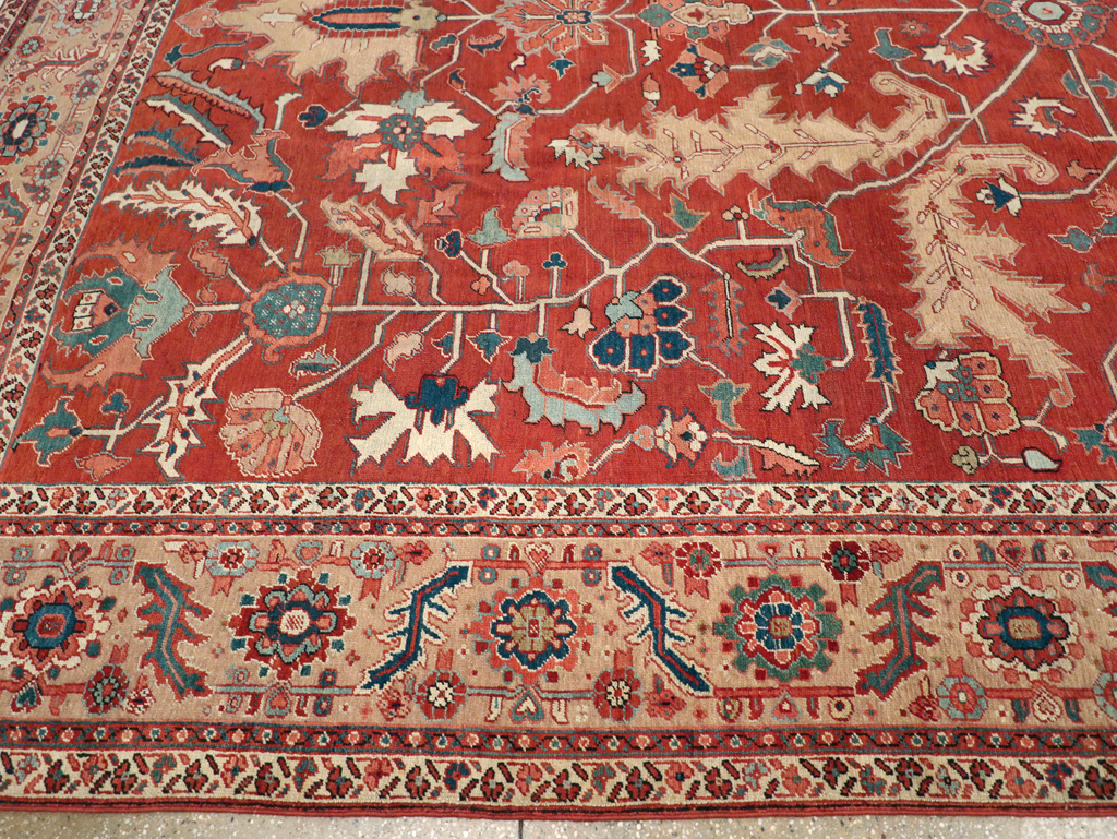 Antique Persian Heriz Room Size Carpet, No.31252 - Galerie Shabab