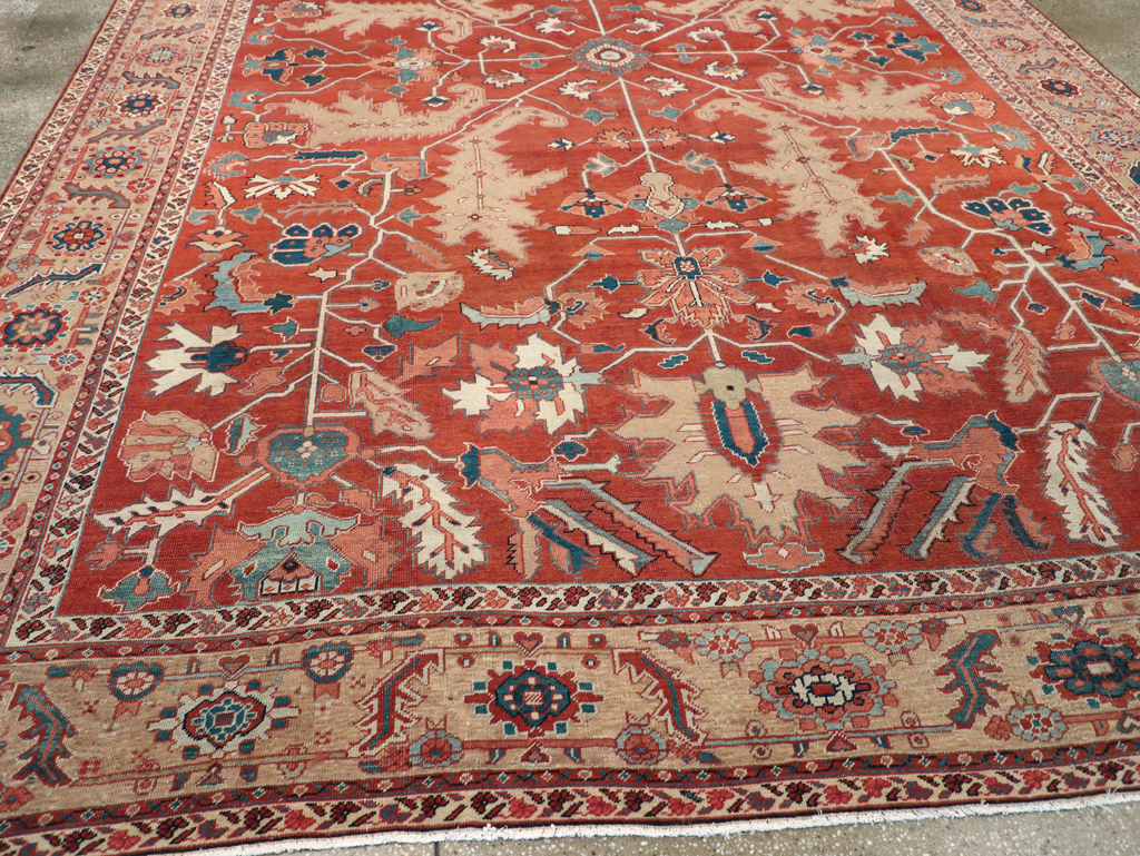 Antique Persian Heriz Room Size Carpet, No.31252 - Galerie Shabab