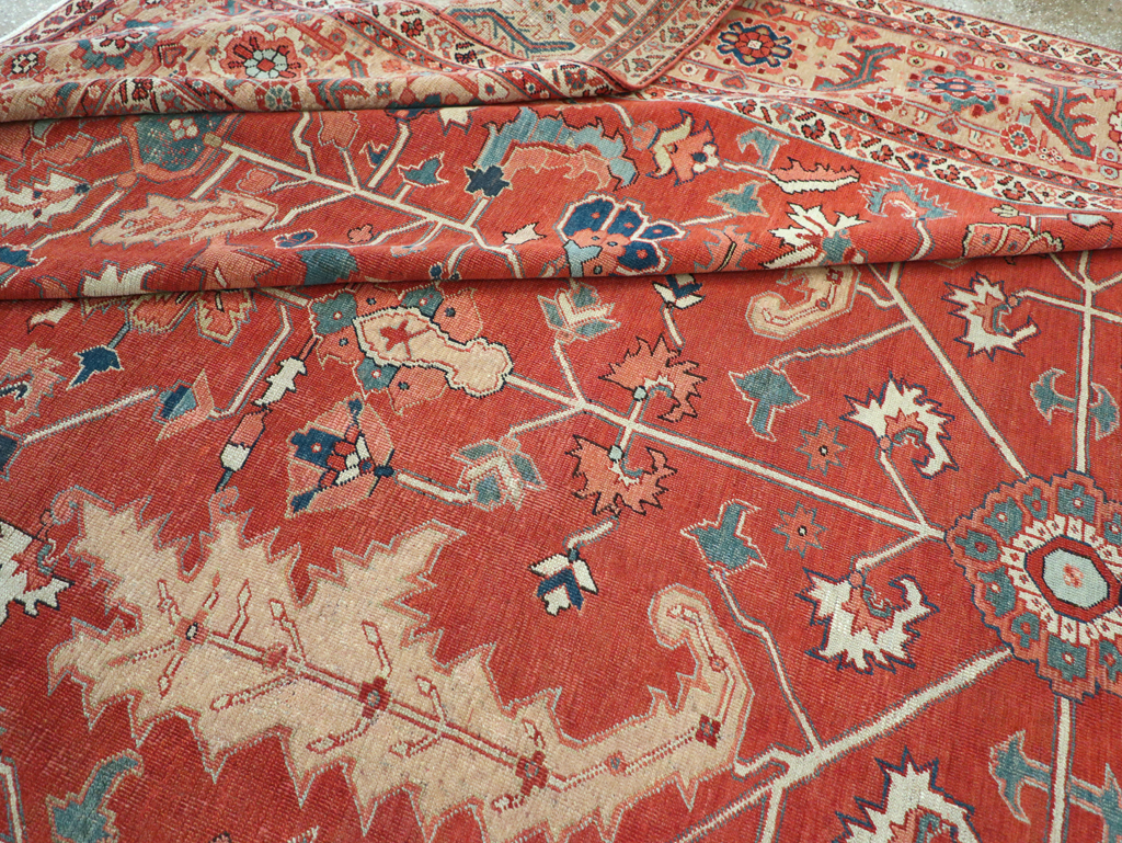 Antique Persian Heriz Room Size Carpet, No.31252 - Galerie Shabab