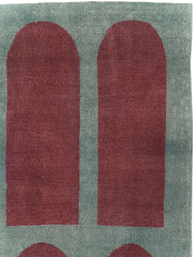 Vintage Turkish Art Deco Stye Room Size Carpet, No.31271 - Galerie Shabab