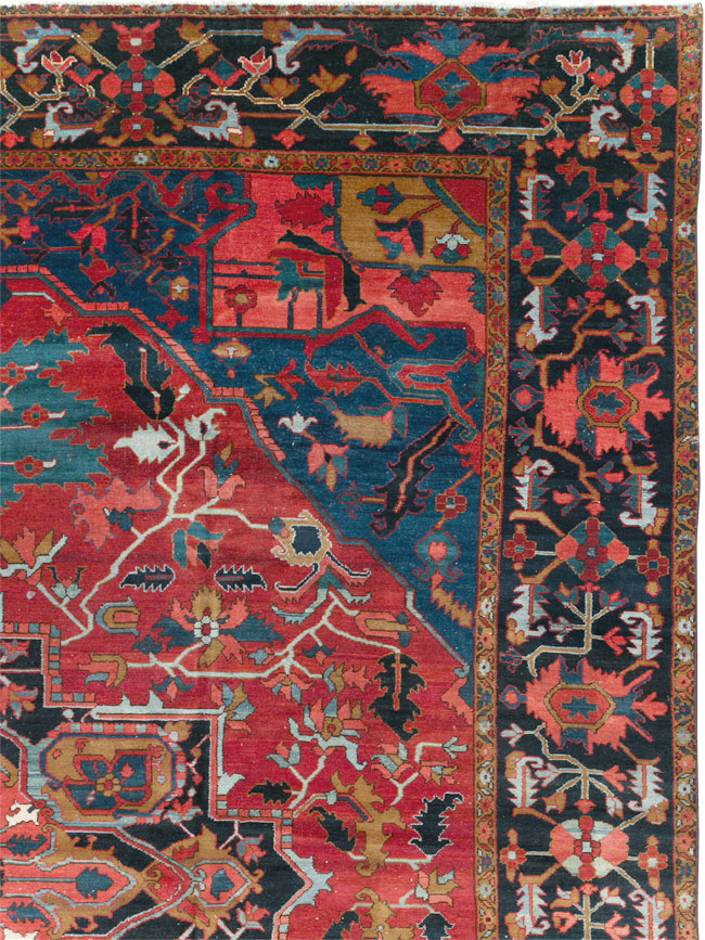Antique Persian Heriz Room Size Carpet, No.31279 - Galerie Shabab