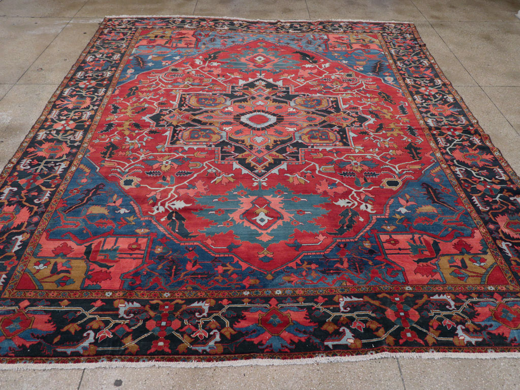 Antique Persian Heriz Room Size Carpet, No.31279 - Galerie Shabab