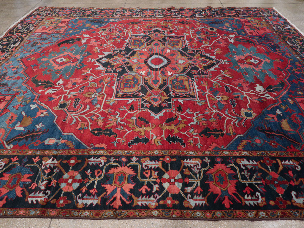 Antique Persian Heriz Room Size Carpet, No.31279 - Galerie Shabab