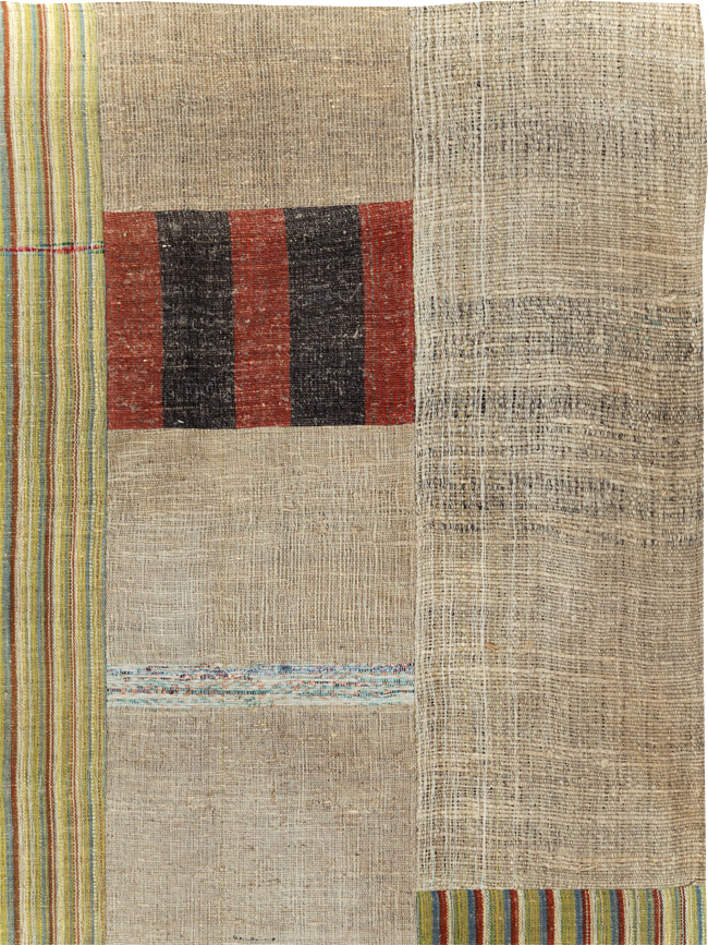 Vintage Turkish Flatweave Kilim Room Size Carpet, No.31288 - Galerie Shabab