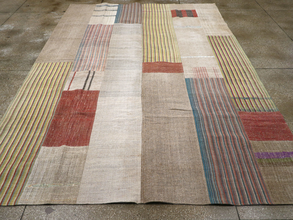 Vintage Turkish Flatweave Kilim Room Size Carpet, No.31288 - Galerie Shabab