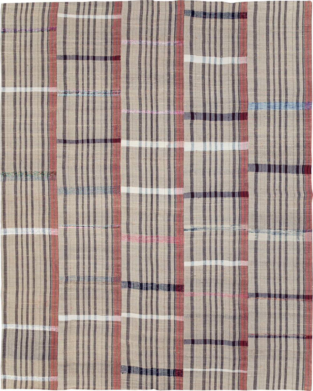 Vintage Turkish Flatweave Kilim Room Size Carpet, No.31294 - Galerie Shabab