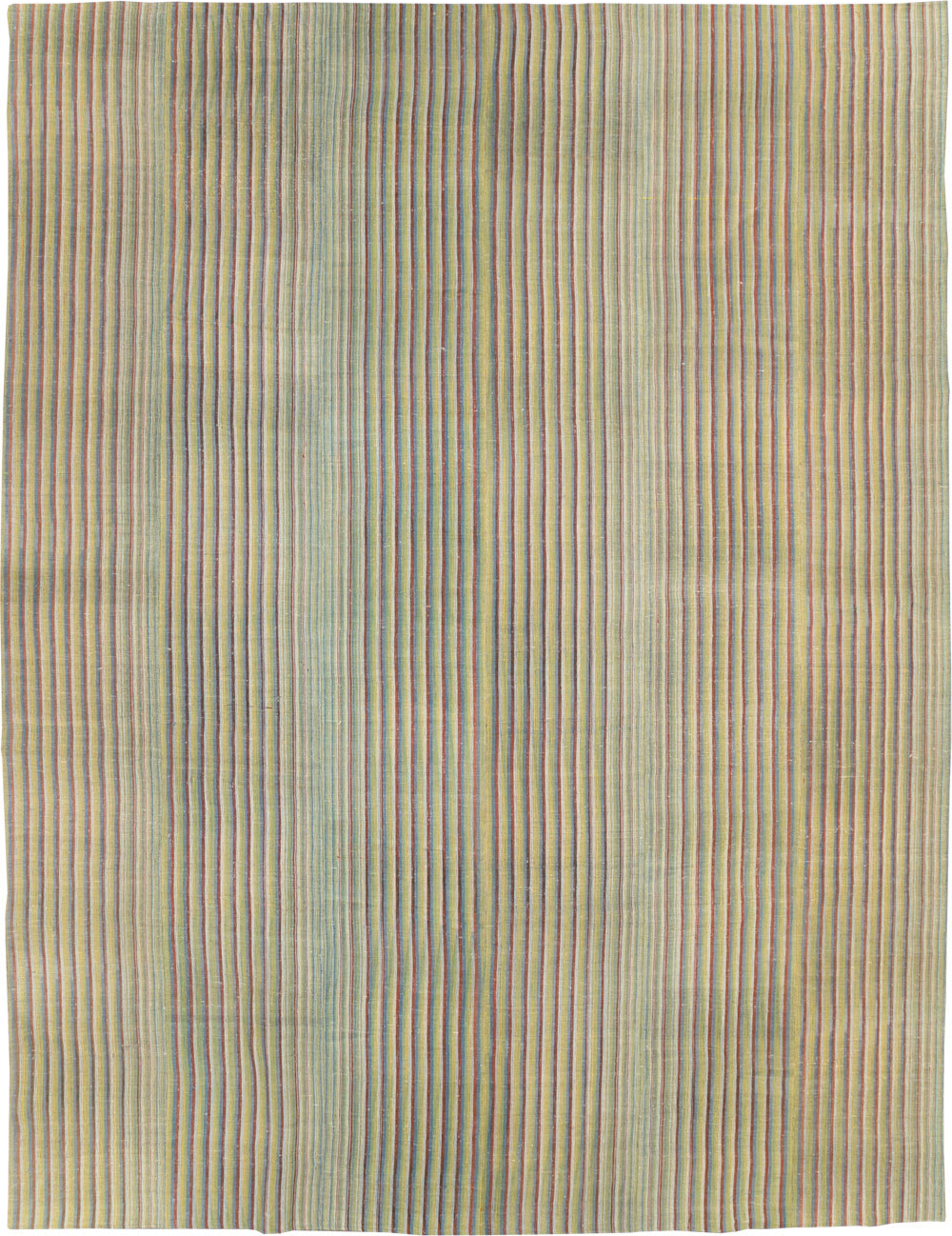 Vintage Turkish Flatweave Kilim Room Size Carpet, No.31299 - Galerie Shabab